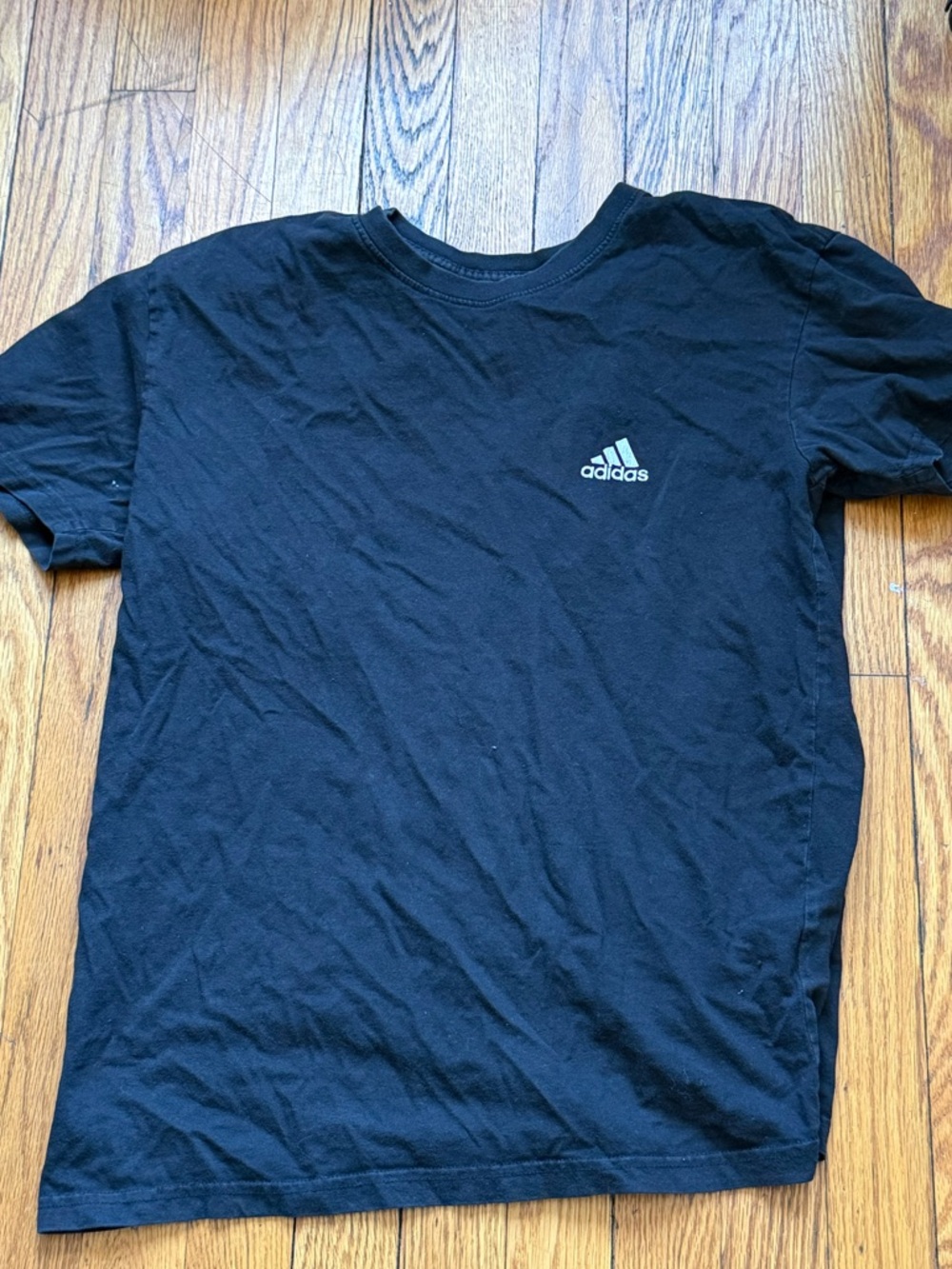 adidas Black Short Sleeve Crew Tee with Small Chest Logo